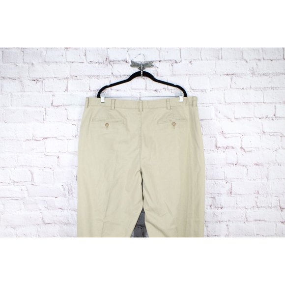 LL Bean Brown Cotton Wrinkle-Free Double L Classic Fit Chino Pants 42x37 - Picture 9 of 9